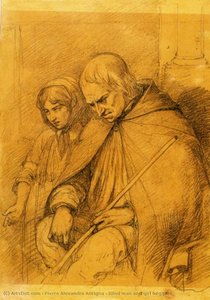 Blind man and girl beggars