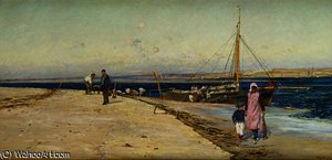 Figures On The Banks Of An Estuary — William Lionel Wyllie