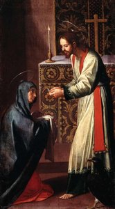 St. John The Evangelist Giving Communion To The Virgin — Alonzo Cano