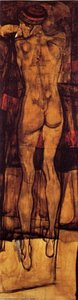 Female Nude - Back View — Egon Schiele, Expressionist Style