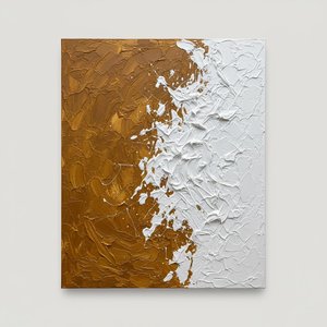 Fragmented Earth And Ethereal Light: A Monolithic Study In Sculptural Impasto Texture — David Moreau, Contemporary Abstract