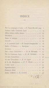 In morte della Contessa Lara - indice