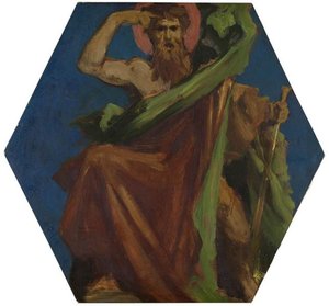 Deux Prophètes Daniel Et Ezechiel. Deux Angelots — Jules Elie Delauney