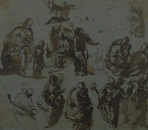 Various Sketches Of The Madonna And Child — Paolo Veronese