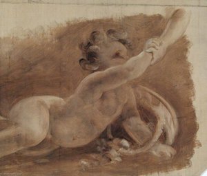 Cherub With Basket Of Flowers — Edmund Thomas Parris