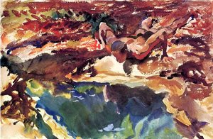 Figure And Pool — John Singer Sargent