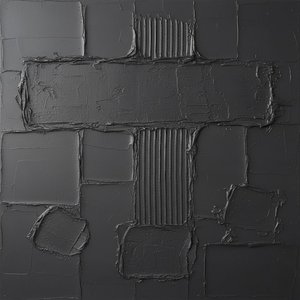 Monolithic Shadows: A Singular Study Of Obsidian Textures And Structural Silence — David Moreau, Contemporary Abstract