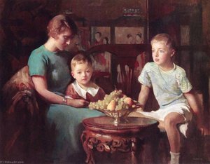 Margery, Edmund And Daniel — Edmund Charles Tarbell