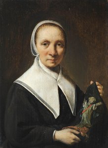 Portrait Of A Woman Holding Embroidery (?) — Hendrick Maertensz Sorgh