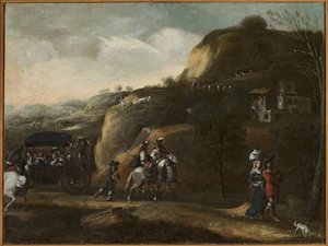 Landscape With A Carriage — Frederick De Moucheron
