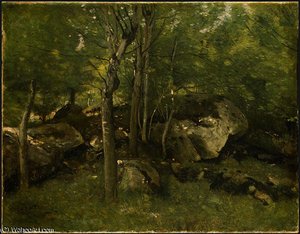Rocks In The Forest Of Fontainebleau — Jean-baptiste-camille Corot