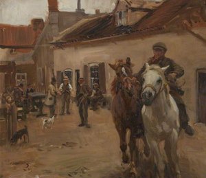 Der Gasthofhof — Sir Alfred James Munnings, Impressionismus