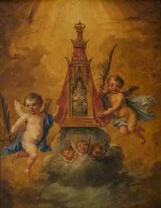 Two Angels Holding A Shrine — David Teniers The Younger, Baroque