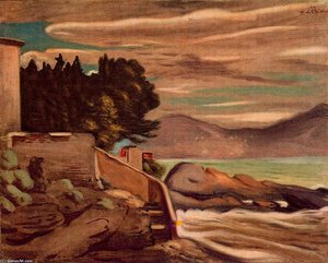 View Of Genova — Giorgio De Chirico, Surrealist Landscape