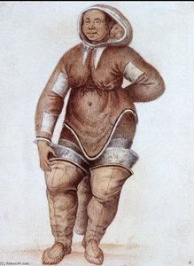 Eskimo (inuit) Woman And Baby Large