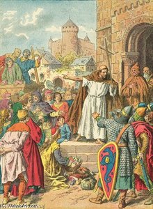 Peter The Hermit Preaching The Crusade — Frederic Theodore Lix
