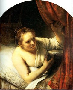 Young Woman In Bed (also Known As Sarah Waiting For Tobias) — Rembrandt Van Rijn, Dutch Golden Age