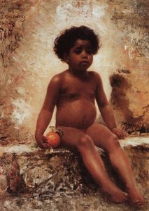 Arab Boy With An Orange — Konstantin Yegorovich Makovsky