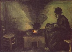 Peasant Woman By The Fireplace 2 — Vincent Willem Van Gogh, Post-impressionism