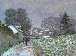 Snow At Argenteuil 02 — Claude Monet, Impressionistic Landscape