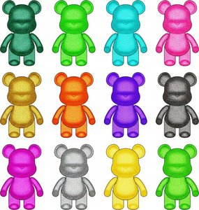 Chromatic Symmetry: A Meditative Grid of Prismatic Totemic Silhouettes