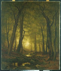 Evening In The Woods — Thomas Worthington Whittredge, Luminism