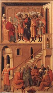 Christ Before Annas And Peter Denying Jesus — Дучио, Late Gothic