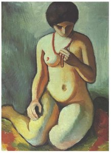 Female Nude With Corall Necklace — August Macke