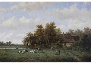 Cattle In A Summer Meadow