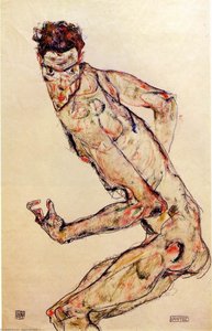 Luchador 1913 — Egon Schiele, Expresionismo