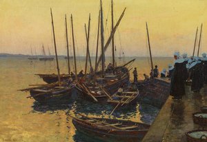 Fishing Boats Along The Pier — Лионель Уолден