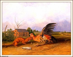 Tawny Weasel — John James Audubon, Wildlife Painting