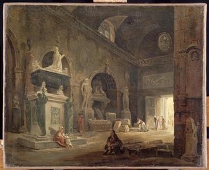 Vue D'une Salle Du Musee Des Monuments Francais — Hubert Robert, Romantic Antiquarianism