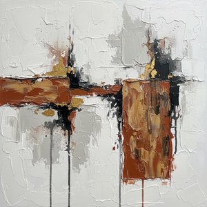 Monolithic Echoes In Ochre And Gold: A Singular Study Of Earthly Tension — David Moreau, Plaster & Texture Art