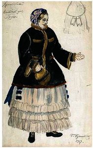 He Power Of The Enemy, Grusha's Evening Dress — Boris Mikhailovich Kustodiev