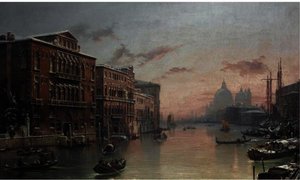 The Grand Canal, Venice, In The Snow — David Roberts, Venetian Landscape Painting