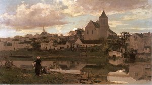 View Of Montigny Sur Loing — Jacob Henricus Maris