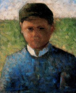 The Little Peasant In Blue — Georges Seurat, Pointillist Impressionism