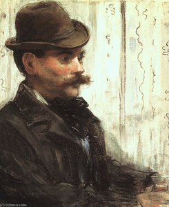 Porträt Von Alphonse Maureau (mann Mit Einem Hut) — Édouard Manet