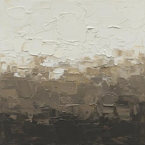 Monolithic Strata Of Silence: A Sculptural Study In Earth And Light — David Moreau, Contemporary Abstract