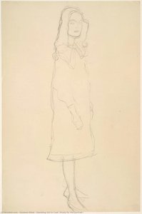 Standing Girl In Coat (study For The Portrait — Gustav Klimt, Vienna Secession