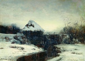 Winter Landscape With Mill — Isaak Ilyich Levitan, Realism