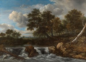 Landscape With Waterfall — Jacob Isaackszoon Van Ruisdael, Baroque Landscape