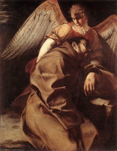 St Francis Supported By An Angel — Orazio Gentileschi, Baroque