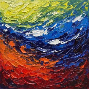 Celestial Vortex In Motion: A Monumental Study Of Primal Color And Kinetic Energy — Christian Noiret, Contemporary Abstract