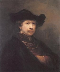 Selbstporträt Mit Hut Und Zwei Ketten — Rembrandt Van Rijn, Dutch Golden Age