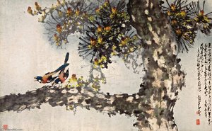 BIRDS ON THE PINE