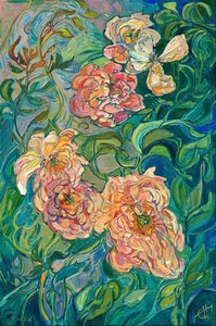 Peonies On Green — Erin Hanson