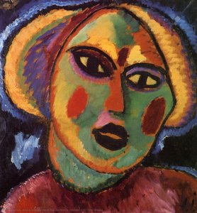 Maiden With Violet Blouse — Alexej Von Jawlensky, Expressionist Style