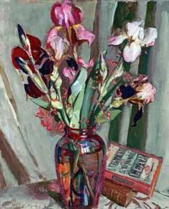 Iris In A Red Glass Vase — William Charles Penn